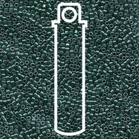 11/0 Delica Seed Beads - Galvanised Dyed Dark Green - 7.2gm 11/0 Delica Seed Beads - Galvanised Dyed Dark Green - 7.2gm