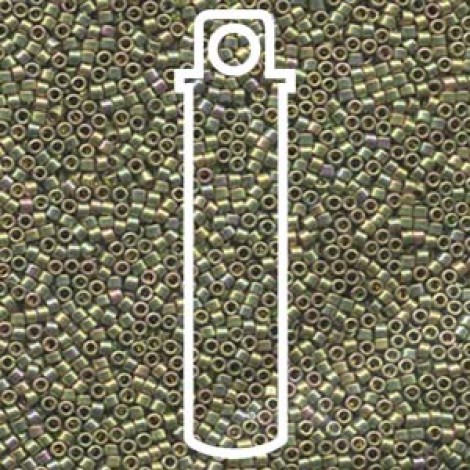 11/0 Delica Seed Beads - 24K Green Gold AB - 7.2gm