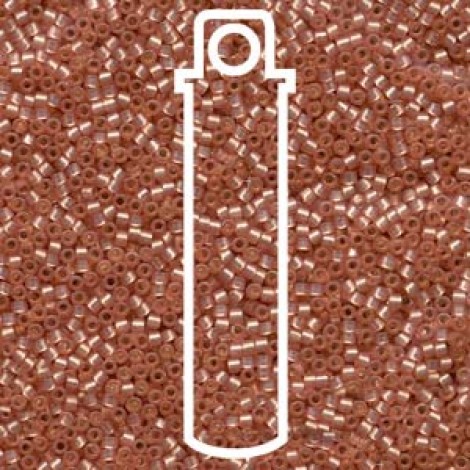 11/0 Delica Seed Beads - Silverlined Peach Alabaster Dyed - 7.2gm