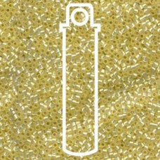 11/0 Delica Seed Beads - Silverlined Dyed Lt Yellow Alabaster - 7.2gm