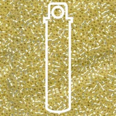 11/0 Delica Seed Beads - Silverlined Dyed Lt Yellow Alabaster - 7.2gm 11/0 Delica Seed Beads - Silverlined Dyed Lt Yellow Alabaster - 7.2gm