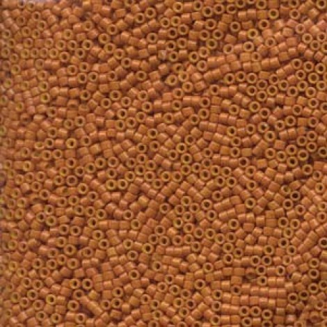 11/0 Miyuki Delica Seed Beads - Dyed Opaque Pumpkin 7.2gm