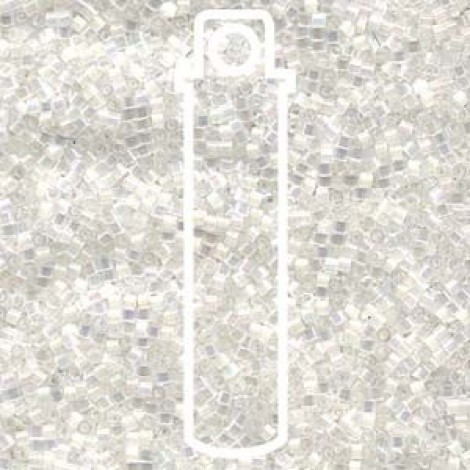 11/0 Miyuki Delica Seed Beads - Crystal AB Silk Satin - 6gm 11/0 Miyuki Delica Seed Beads - Crystal AB Silk Satin - 6gm