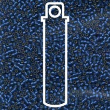 11/0 Delica Seed Beads - Semi Matte Silver Lined Med Dyed Blue - 7.2gm