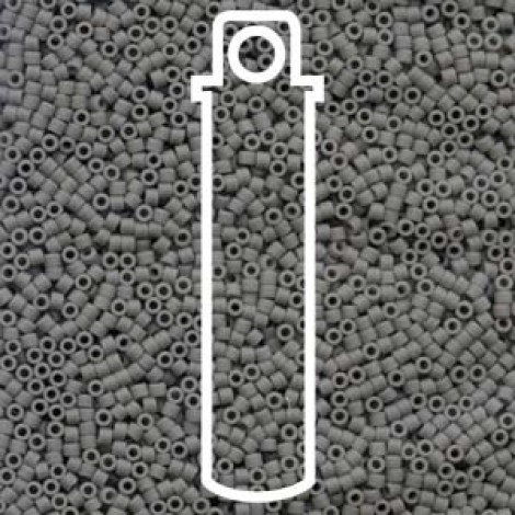 11/0 Delica Seed Beads - Matte Opaque Grey - 7.2gm 11/0 Delica Seed Beads - Matte Opaque Grey - 7.2gm