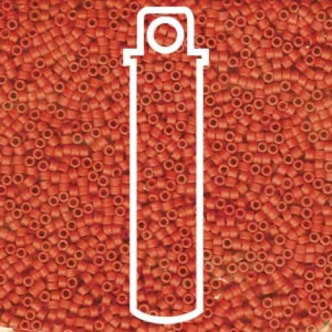 11/0 Miyuki Delica Seed Beads - Dyed Matte Opaque Vermillion - 7.6gm