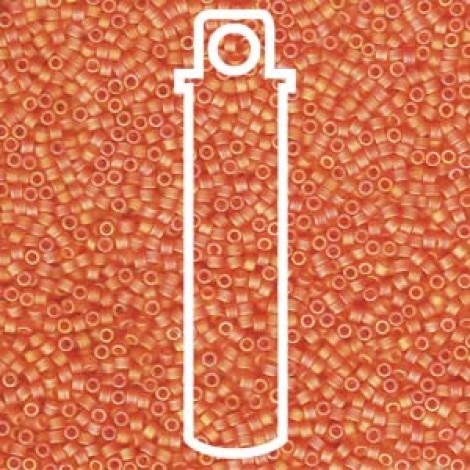 11/0 Miyuki Delica Seed Beads - Matte Orange AB - 7.2gm