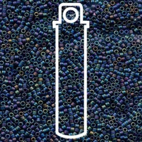 11/0 Miyuki Delica Seed Beads - Matte Opaque Grey AB - 7.2gm 11/0 Miyuki Delica Seed Beads - Matte Opaque Grey AB - 7.2gm