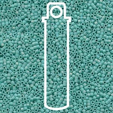 11/0 Delica Seed Beads - Matte Op Turquoise AB - 6.8gm