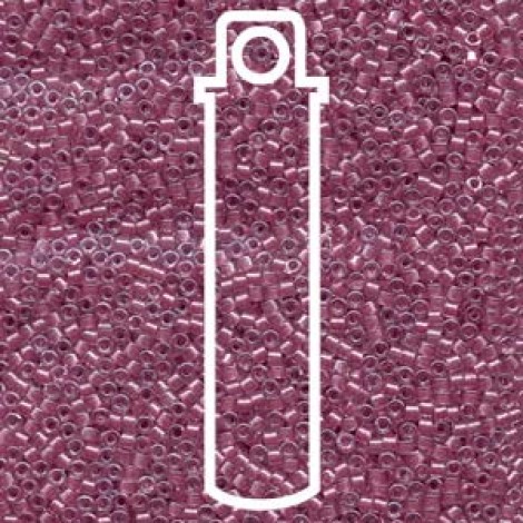 11/0 Delica Seed Beads - Sparkling Rose Lined Crystal - 7.2gm 11/0 Delica Seed Beads - Sparkling Rose Lined Crystal - 7.2gm