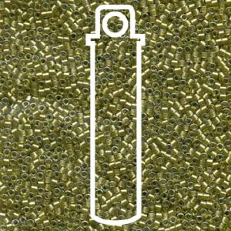 11/0 Delica Seed Beads - Sparkling Lt Yellow Lined Chartreuse - 7.2gm 11/0 Delica Seed Beads - Sparkling Lt Yellow Lined Chartreuse - 7.2gm
