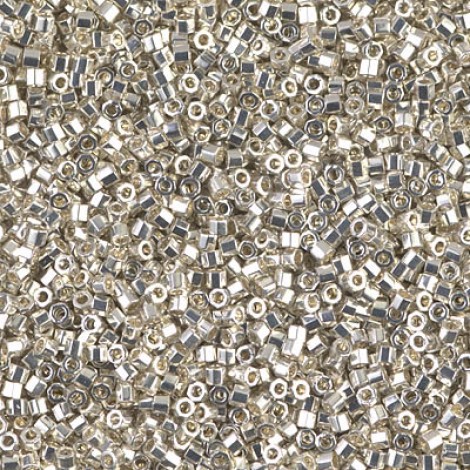 11/0 Delica Hex Cut Seed Beads - Galvanised Silver - 7.6gm