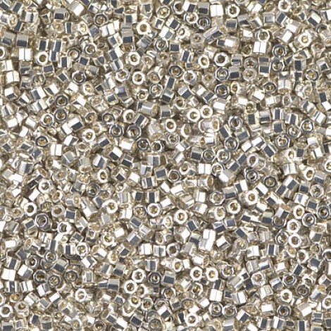 11/0 Delica Hex Cut Seed Beads - Galvanised Silver - 7.2gm 11/0 Delica Hex Cut Seed Beads - Galvanised Silver - 7.2gm