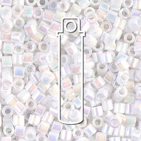8/0 Miyuki Delicas - White Pearl AB - 6.8gm 8/0 Miyuki Delicas - White Pearl AB - 6.8gm
