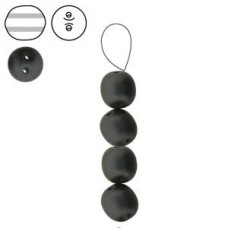 8mm Cz Dobble Beads - Matte Metallic Black - Pack of 12