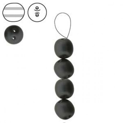 8mm Cz Dobble Beads - Matte Metallic Black - Pack of 12
