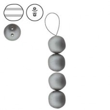 8mm Cz Dobble Beads - Matte Metallic Steel - Pack of 10