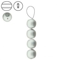 8mm Cz Dobble Beads - Matte Metallic Silver - Pack of 10