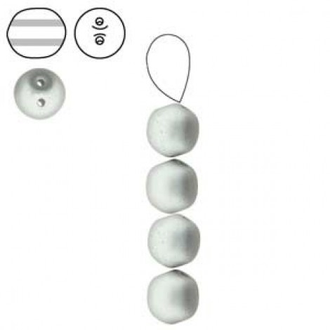 8mm Cz Dobble Beads - Matte Metallic Silver - Pack of 10 8mm Cz Dobble Beads - Matte Metallic Silver - Pack of 10