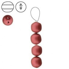 8mm Cz Dobble Beads - Matte Metallic Red - Pack of 10