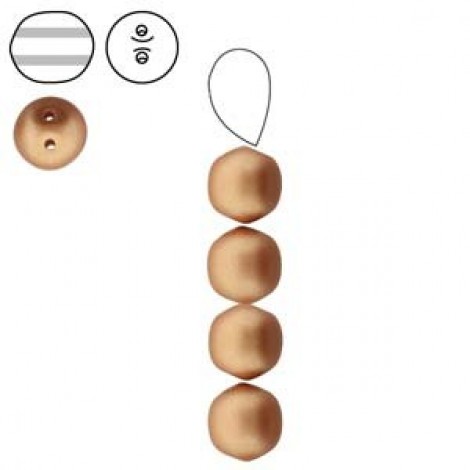 8mm Cz Dobble Beads - Matte Metallic Copper - Pack of 10