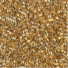 10/0 Miyuki Delica Seed Beads - 24Kt Gold Plated - 50gm Factory Pack