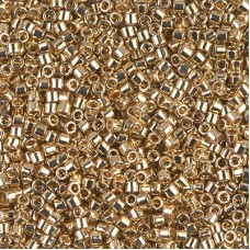 10/0 Miyuki Delica Seed Beads - 24Kt Light Gold Plated - 7.2g