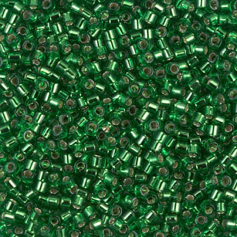 10/0 Miyuki Delica Seed Beads - Silverlined Green - 7.2gm