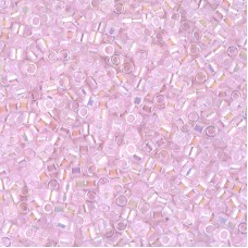 10/0 Miyuki Delica Seed Beads - Pink Lined Crystal AB - 7.2g