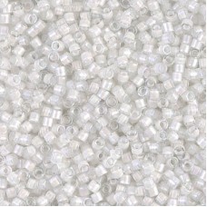 10/0 Miyuki Delica Seed Beads - White Lined Crystal AB - 7.2g