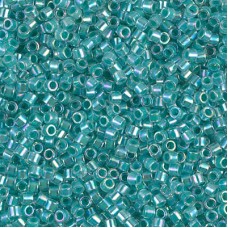 10/0 Miyuki Delica Seed Beads - Turquoise Green Lined Crystal AB - 7.2g