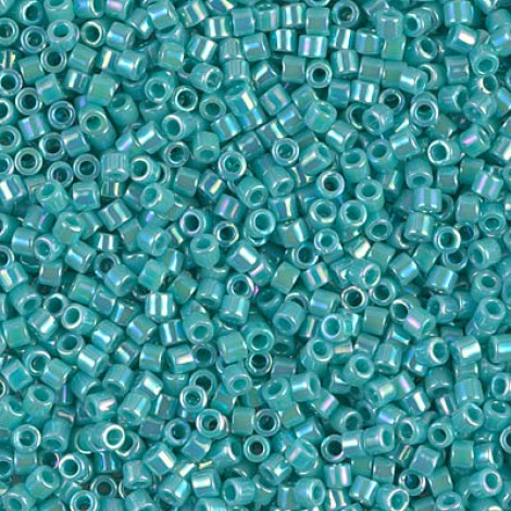 10/0 Miyuki Delica Seed Beads - Opaque Turquoise AB - 7.2gm