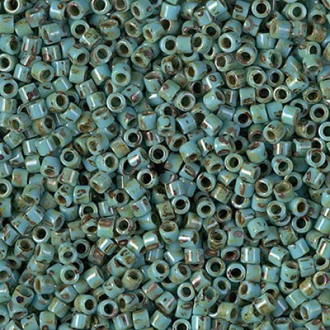 10/0 Miyuki Delica Seed Beads - Opaque Turquoise Picasso 
