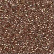 15/0 Delica Seed Beads - Transparent Gold Luster Rose