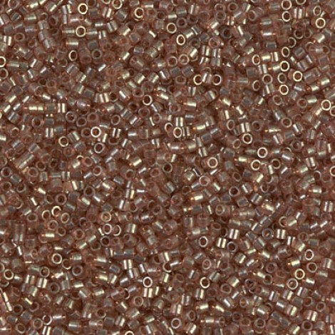 15/0 Delica Seed Beads - Transparent Gold Luster Rose
