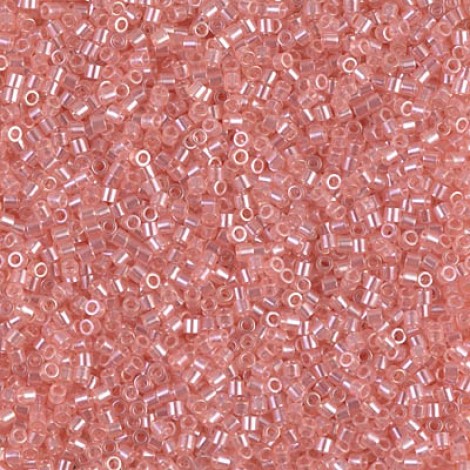 15/0 Delica Seed Beads - Transparent Pink Luster