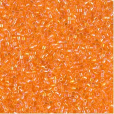 15/0 Delica Seed Beads - Transparent Tangerine AB - 7gm