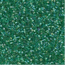 15/0 Delica Seed Beads - Transparent Green AB
