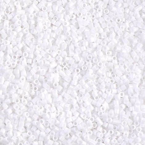 15/0 Delica Seed Beads - Opaque Chalk White - 7gm