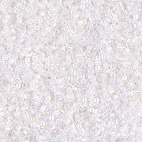 15/0 Delica Seed Beads - White Opal AB - 7gm 15/0 Delica Seed Beads - White Opal AB - 7gm