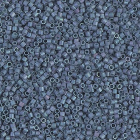15/0 Delica Seed Beads - Matte Metallic Light Grey Blue