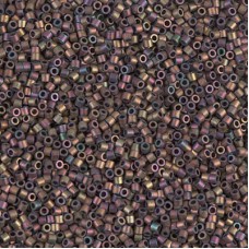 15/0 Delica Seed Beads - Matte Metallic Red Grey Gold Iris - 7gm