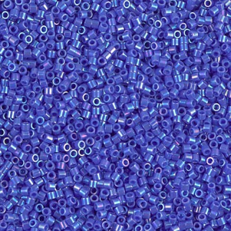 15/0 Delica Seed Beads - Opaque Cyan Blue AB