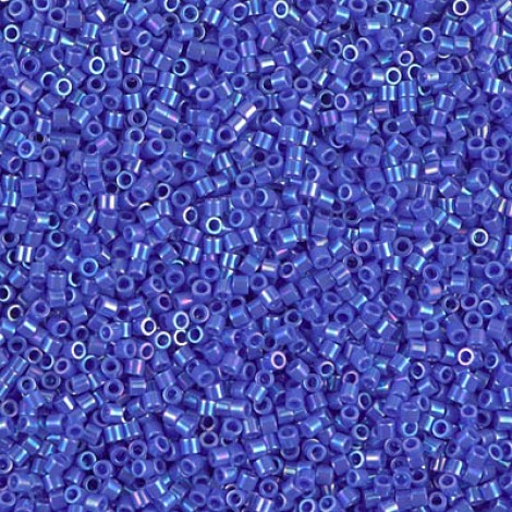 15/0 Delica Seed Beads - Opaque Cyan Blue AB - 7gm