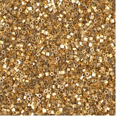 15/0 Delica Hex Cut Seed Beads - 24Kt Gold Plated - 7gm