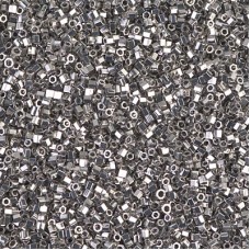 15/0 Delica Hex Cut Seed Beads - Palladium Plated - 7gm