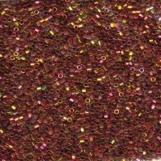 15/0 Delica Hex Cut Seed Beads - Gold Red Luster - 7gm