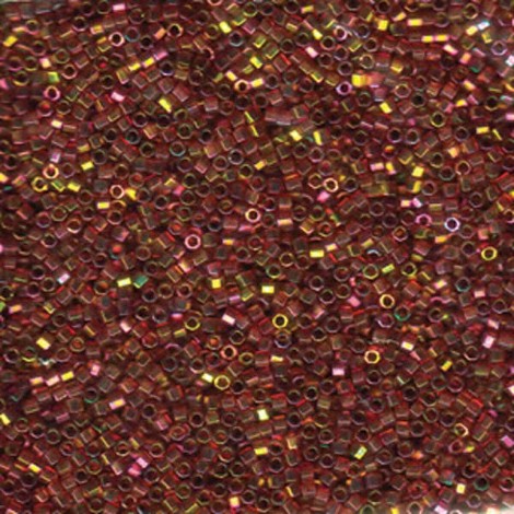 15/0 Delica Hex Cut Seed Beads - Gold Red Luster - 7gm 15/0 Delica Hex Cut Seed Beads - Gold Red Luster - 7gm