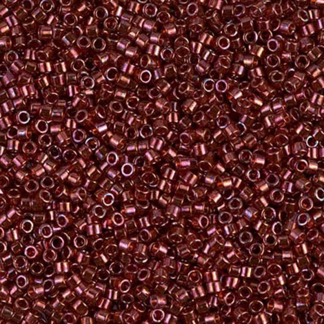 15/0 Delica Hex Cut Seed Beads - Transparent Red Metallic Luster - 7gm 15/0 Delica Hex Cut Seed Beads - Transparent Red Metallic Luster - 7gm