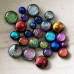 Assorted Black/Coloured Dichroic Small Round Cabochons - 15gm (20-25pc)